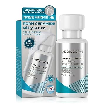 PDRN - Suero lácteo de ceramida, 1.01 onzas líquidas, suero facial coreano hidratante con ceramida para soporte de barrera cutánea y textura suave, K-Beauty