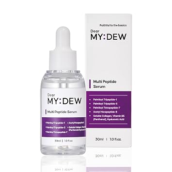 DearMYDEW Suero complejo multipéptido, Matrixyl 3000, Argireline, colágeno vegano, niacinamida, ácido hialurónico para antienvejecimiento, antiarrugas, refuerzo de colágeno para elasticidad, cuidado de la piel coreano, 1 onza líquida