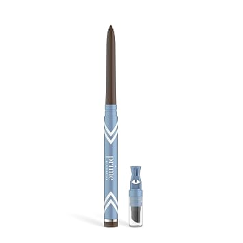 PRIME PROMETICS PrimeEyes Glide Delineador de ojos para mujeres maduras – Resistente al agua, de larga duración y a prueba de manchas – Textura de crema en gel, sacapuntas discreto y difuminador