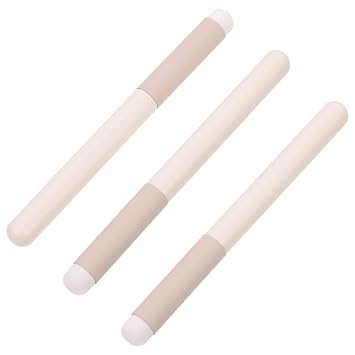 3pcs Lip Brush Set White Wooden Handle Aluminum Ferrule Nylon Bristles Practical Multi-use Makeup Brush for Applying Cosmetics for Lip and Concealer Application