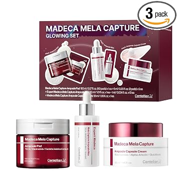 CENTELLIAN 24 Madeca Mela Capture Glowing Set - Kit de cuidado de tono de 4