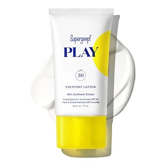 Supergoop! PLAY Everyday Lotion - Protector solar de amplio espectro para cuerpo y cara, ideal para días activos, absorción rápida, resistente al agua y al sudor