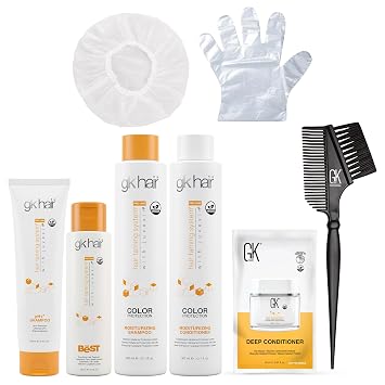 GK HAIR Global Keratin El mejor kit de caja de consumo (300ml/10.1 Fl Oz) Tratamiento de queratina para alisar y suavizar profesional brasileño complejo para cabello sedoso, suave y rizado