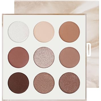 Docolor Paleta de sombra de ojos neutral 9 colores, paleta de sombra de ojos marrón desnudo, con acabados aterciopelados y sedosos, sombras de ojos altamente pigmentadas, brillos y purpurina, paletas