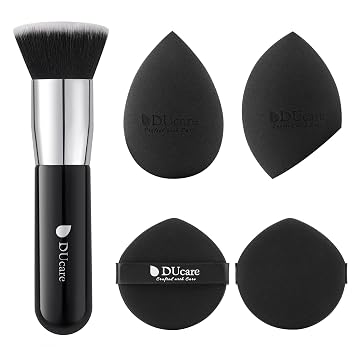 DUcare Esponjas de maquillaje con brocha de base, esponja para base de maquillaje para líquido BB Cream Mineral Powder Buffing Stippling