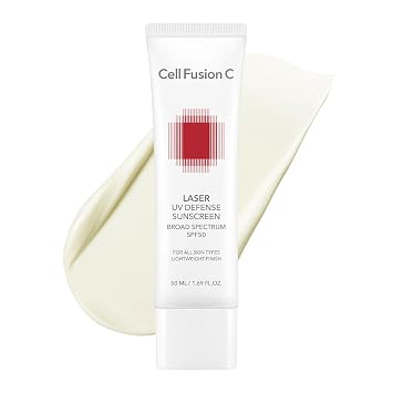 Cell Fusion C Protector solar láser UV Defense SPF 50, protector solar PDRN, acabado mate ligero y suave, libre de oxibenzona, cuidado de la piel coreano, 1.7 fl oz / 1.69 onzas líquidas