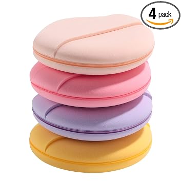 Esponja BS-MALL Blender Sponge para líquido, crema y polvo, esponjas de maquillaje multicolor, paquete de 4