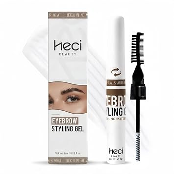 HECI BEAUTY Clear eyebrow Gel,Wax Hybrid brow gel with Dual Brush,8ml