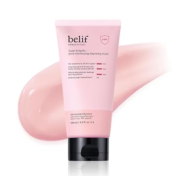 belif Super Knights - Mascarilla limpiadora minimizadora de poros, máscara facial 2 en 1 y limpiador | Cuidado de la piel coreano (5.0 onzas líquidas)