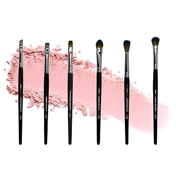 Cinema Secrets Juego de brochas de maquillaje profesional para ojos, juego de brochas sintéticas veganas para mezclar arrugas, delineador, cejas y manchas, kit completo de ojos para mujeres