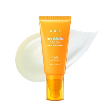 Anua Protector solar con acabado mate invisible, SPF50 de amplio espectro, gel transparente, filtros UV no comedogénicos, todo tipo de piel, imprimación ligera sin poros, cuidado de la piel coreano