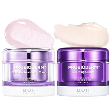 BIOHEAL BOH Probioderm™ Dúo de crema de día y noche | Crema de día de remodelación de colágeno + crema de noche de levantamiento 3D | Juego de crema hidratante probiótica coreana para firmeza