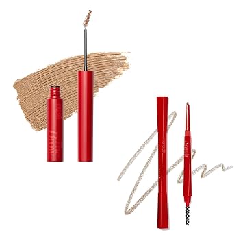 Espoir The Brow Color Fixing Cara #1 Beige and The Brow Balance Pencil #5 Marrón claro | Fácil de dibujar y fijar, de larga duración y a prueba de manchas, maquillaje de ojos coreano