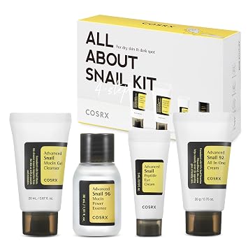 COSRX Todo sobre Snail Mucin Korean Skin Care Set, Mini Travel Essentials