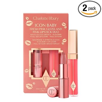 Charlotte Tilbury Icon Baby Lip Duo Kit - Mini lápiz labial y brillo de
