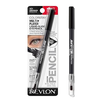REVLON ColorStay Lápiz delineador líquido multiusos de deslizamiento, maquillaje multiusos con brocha para mezclar, se mezcla y luego se fija, textura cremosa, impermeable, a prueba de manchas, de