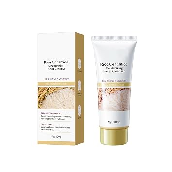 New Irven Limpiador facial hidratante de arroz, lavado facial coreano hidratante con extracto de arroz y ceramidas, suave espuma de limpieza profunda para refrescar, suavizar la piel, fortalece la