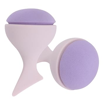 Operitacx Non-latex Mermaid Tail Makeup Sponge 2pcs Pink Powder Puff Dual-use Cosmetic Blenders for Wet and Dry Face Makeup Application