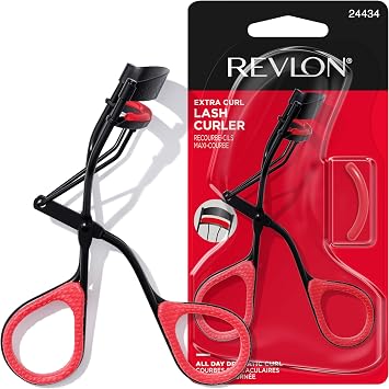 Revlon Extra Curl - Rizador de pestañas, da un rizo dramático para todo el día, con agarre para los dedos para un agarre antideslizante, fácil de usar, 1 unidad