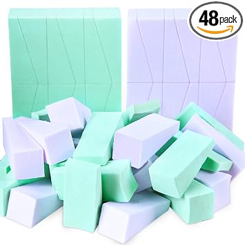 Teenitor Esponja de maquillaje, mini cuñas aplicadoras, 48 piezas de esponjas cosméticas, aplicador de maquillaje desechable para base, crema líquida sin látex