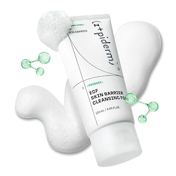Zipiderm EGF Espuma de limpieza profunda – Limpiador facial suave coreano con EGF para pieles sensibles y propensas al acné, espuma K-Beauty de doble limpieza que apoya la barrera de la piel y textura