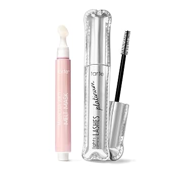 tarte luces, cámara, pestañas de platino voluminizador rímel y maracuja jugosa máscara derretida