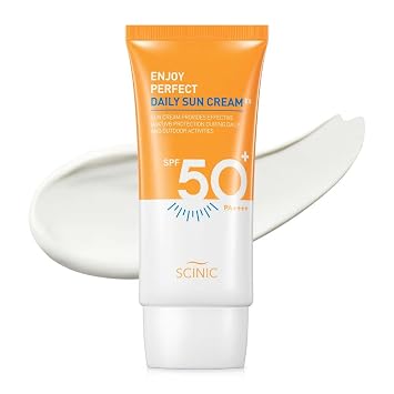 SCINIC Enjoy Perfect Daily Sunscreen EX SPF50+PA+++ 1.69 fl oz (1.7 fl oz) | Sin brillo, sensación pegajosa! Mate y refrescante crema solar diaria ligera para protección UV | Cuidado de la piel coreano
