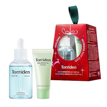 Conjunto de regalo Torriden Holiday Wonder Pop Duo (Rojo) | Suero Hialurónico DIVE IN + Crema BALANCEFUL Cica | Cuidado de la piel coreana para hidratación profunda y calma | Regalo perfecto para
