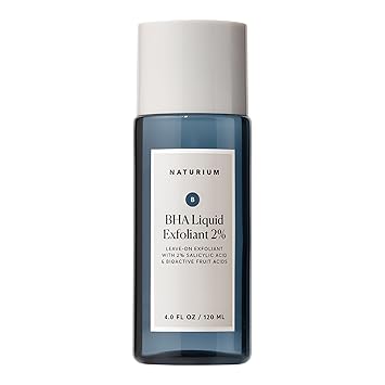 Naturium BHA Exfoliante Líquido 2%, Tratamiento Exfoliante de Poros Leave-on para Rostro y Cuidado de la Piel, con Ácido Salicílico y Ácidos de Frutas Bioactivos, El Empaque Puede Variar, 4 oz