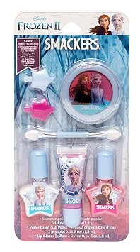 Set de maquillaje Lip Smacker Disney Frozen 2, colección de colores para niños, 3 bálsamos labiales hidratantes, suavizantes de brillo suave, sabores divertidos que protegen y son libres de crueldad y