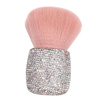Mushroom Head Makeup Brush, Retractable Pink Face Powder Blush Tool