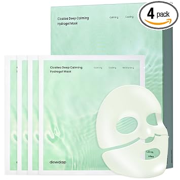 Cicatea - Mascarilla de hidrogel calmante profunda, minimizadora de poros con centella asiática, mascarilla hidratante para todo tipo de piel, cuidado de la piel coreano (1.48 onzas x 4ea)