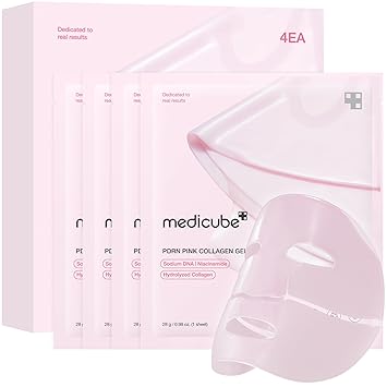 medicube - Máscara de gel de gelatina con ADN de salmón PDRN colágeno rosa