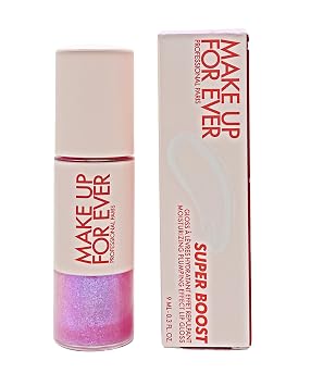 Make Up For Ever Brillo de labios Super Boost Hidratante Efecto Plumping - 03 Festival Lilac (brillo holográfico violeta y azul) 0.3 oz / 9 mL