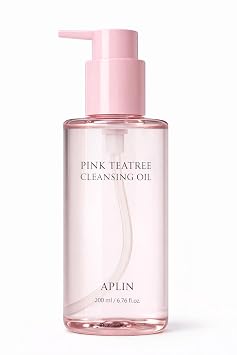 aplin Aceite limpiador de árbol de té rosa, limpiador de aceite para cara, removedor de puntos negros de maquillaje, cuidado de la piel coreano, 6.76 fl oz (6.8 fl oz)