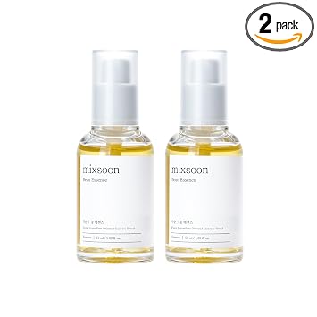 mixsoon Bean Essence - Cuidado de la piel coreano, 1+1 paquete de juegos de esencia exfoliante suave AHA para brillo de piel de vidrio, suero facial hidratante con frijoles fermentados, piel suave, cuidado de la piel de vidrio coreano