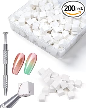 Kit de 200 esponjas de uñas suaves con bolígrafo de agarre y 20 piezas de