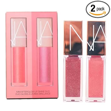NARS Mini Afterglow Lip Shine Gloss Set:: Orgasmo (Sheer Peachy Pink with Golden Shimmer), Unbroken (Shimmering Mauve)