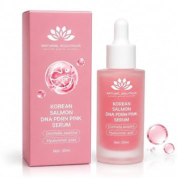 Korean Salmon DNA PDRN - Suero rosa, ácido hialurónico, péptidos, colágeno, antienvejecimiento, hidratación profunda, 1 fl oz Natural Solutions N.M.S.