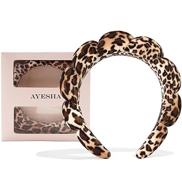 Ayesha Diadema de spa para lavar el rostro, maquillaje y cuidado de la piel