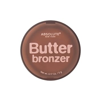 Absolute New York Rubor bronceador de mantequilla, polvo prensado suave, altamente pigmentado con brillo ultra fino (MFFB02 Butternut)