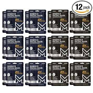 para hombres - 24PK Cuidado de la piel para hombres, máscaras faciales a granel, mascarilla coreana, regalos de cuidado personal a granel (té verde e hialurónico) (mezcla de 24