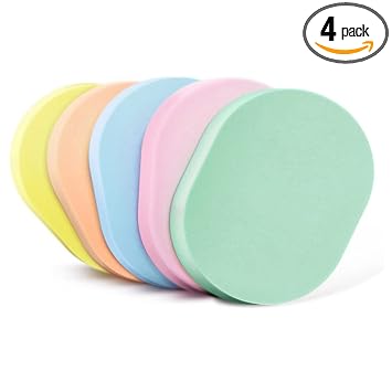 AKOAK 4 esponjas de limpieza facial de color, esponja facial húmeda y suave, esponja facial reutilizable para limpieza diaria y exfoliación suave, removedor de maquillaje, lavado facial, maquillaje y