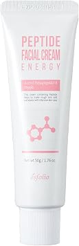 Esfolio Crema facial peptídica 1.76 fl oz hidratante diaria crema facial ligera soporte de hidratación suave textura piel confort cuidado coreano rutina de cuidado de la piel