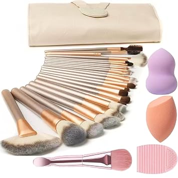 Juego completo de brochas de maquillaje de viaje con bolsa