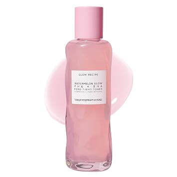 Glow Recipe PHA + BHA Tónico facial, tónico exfoliante coreano para poros, exfoliante químico suave + tóner hidratante, sandía, agua de cactus + glicerina (5.1 fl oz)