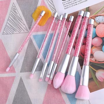 Cepillo de maquillaje profesional 8pcs cepillo de maquillaje para mujer cosméticos cepillo polvo cepillo rosa