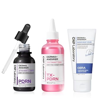 CNP Derma+Answer Trio Set - Tónico de ácido tranexámico y suero activo PDRN y crema de barrera de ceramidas, tratamiento de la piel en el hogar, cuidado de la piel coreano