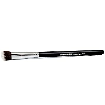 Brocha de maquillaje para mezclar sombras de ojos en ángulo, pequeño Kabuki de ángulo, pinceles sintéticos para párpados, huesos de cejas, pliegues, resaltador de mejillas, crema líquida en polvo