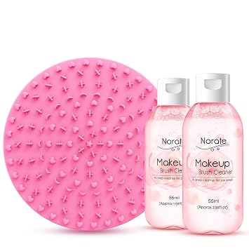 Norate - Solución limpiadora de brochas de maquillaje con alfombrilla de